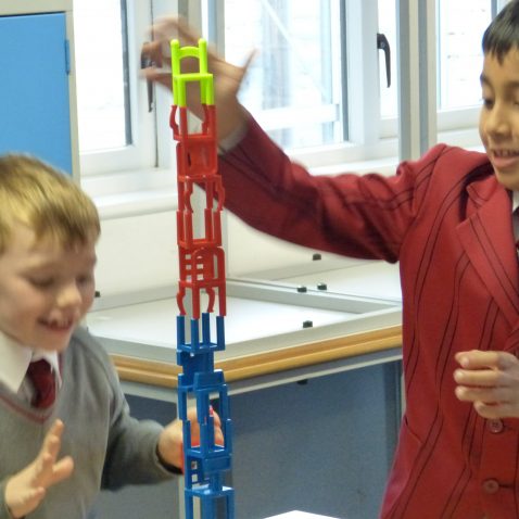 students enjoying stem play