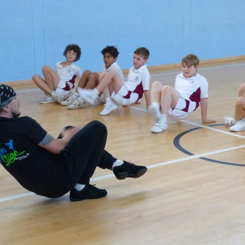 students in a sports session