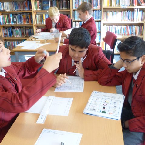 students in the library