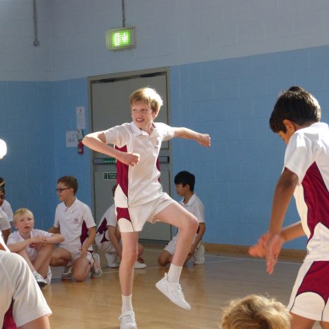 students in a sports session