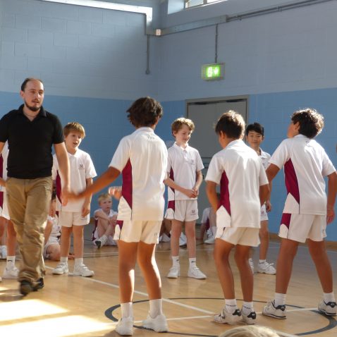 students in a sports session