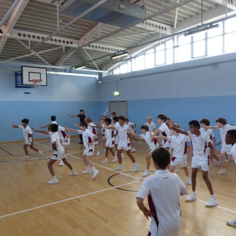 students in a sports session