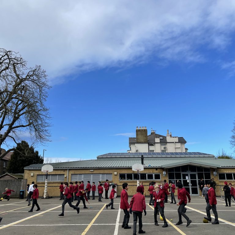 Students out on the playground