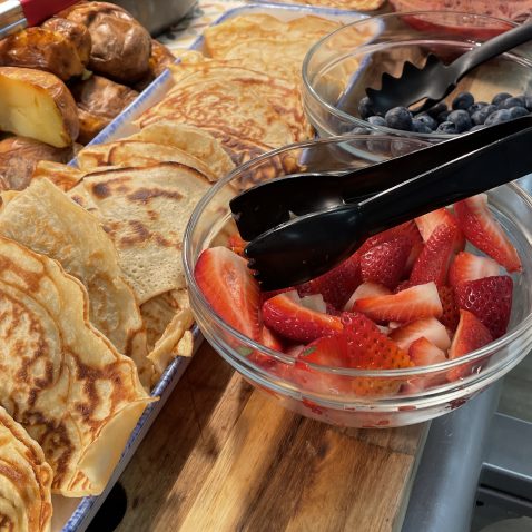 pancakes and toppings