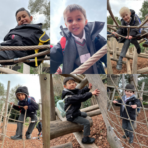 The Mall School children playing in a playground at Kew Gardens on Expeditions Day