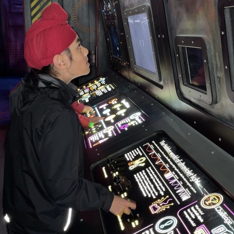 sstudent using a touch screen