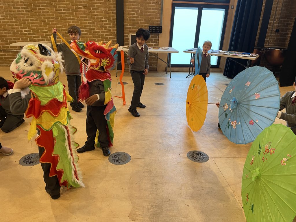 students in a Chinese New Year performance