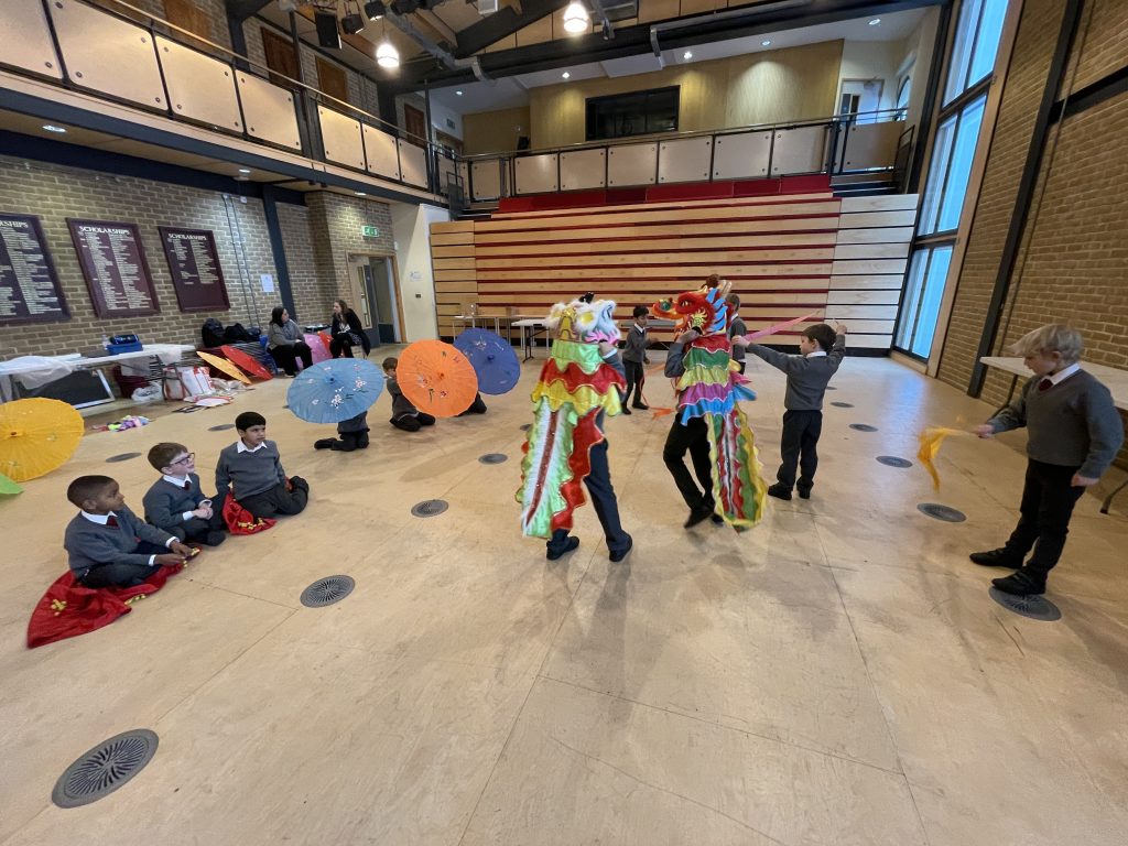 students in a Chinese New Year performance