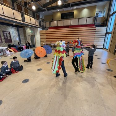 students in a Chinese New Year performance