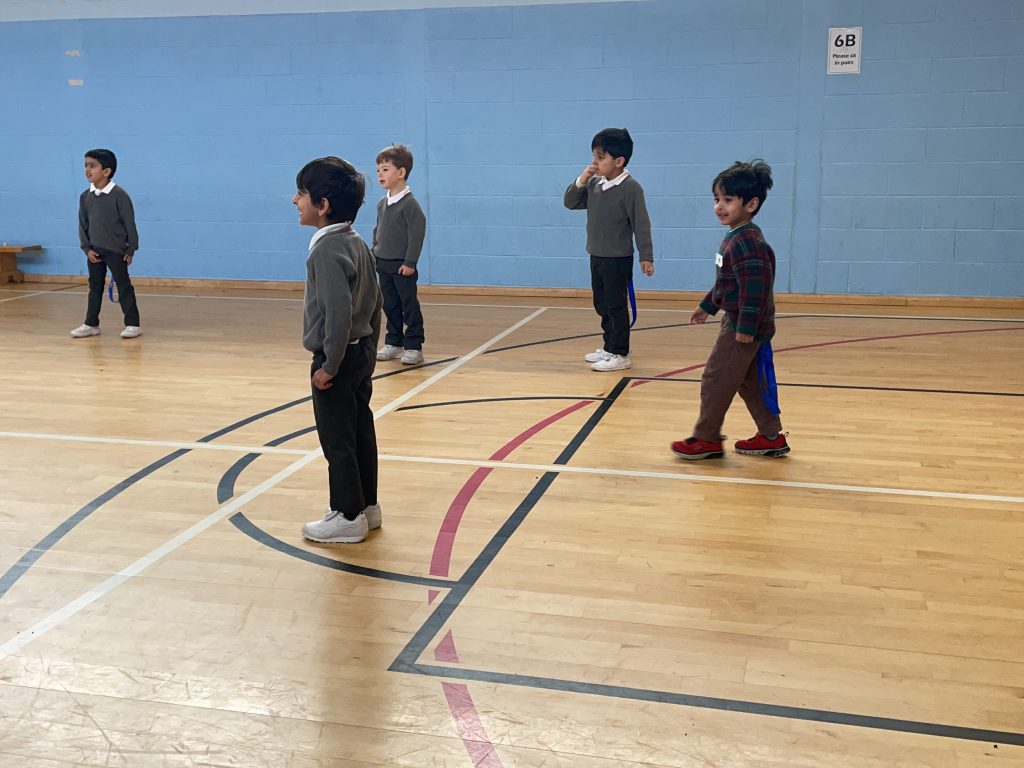 children in a school gym