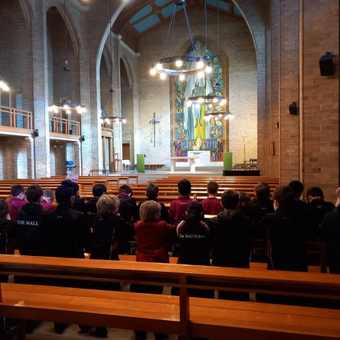 children in a church