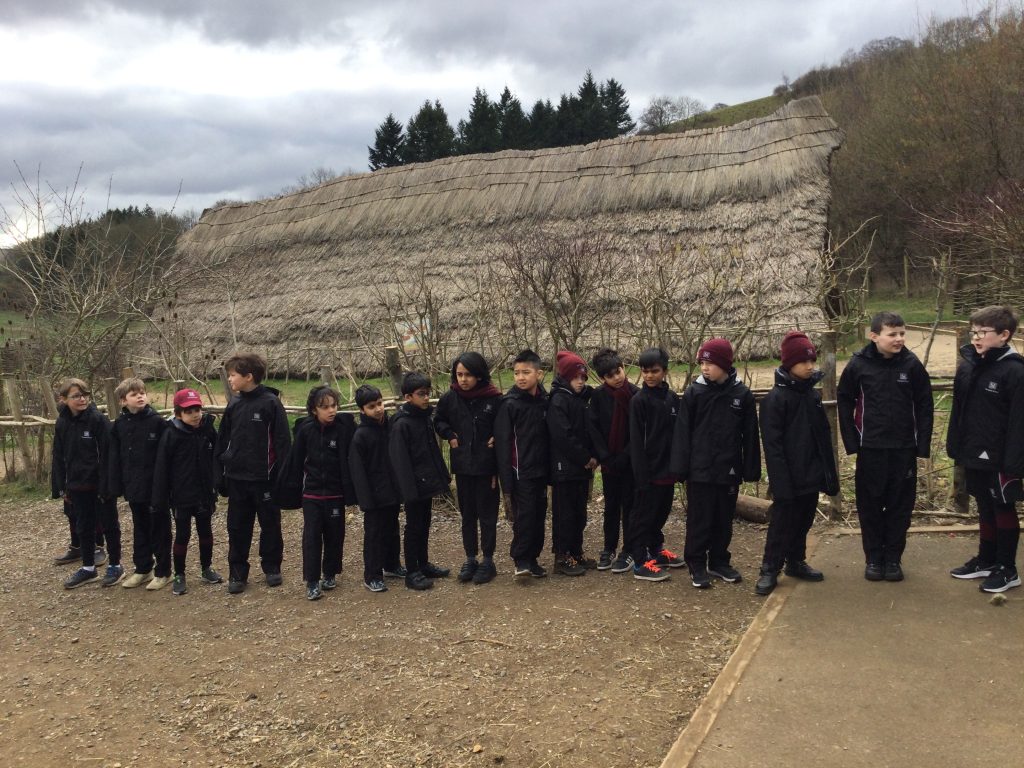 students lined up at an Ancient Farm