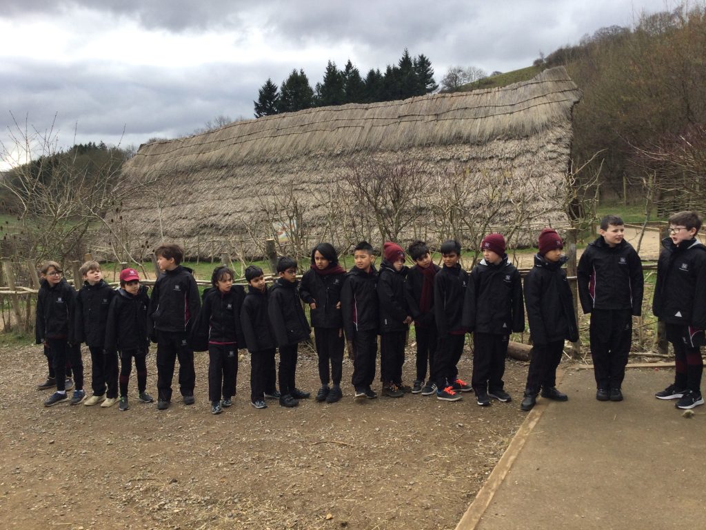 students lined up at an Ancient Farm