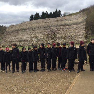 students lined up at an Ancient Farm