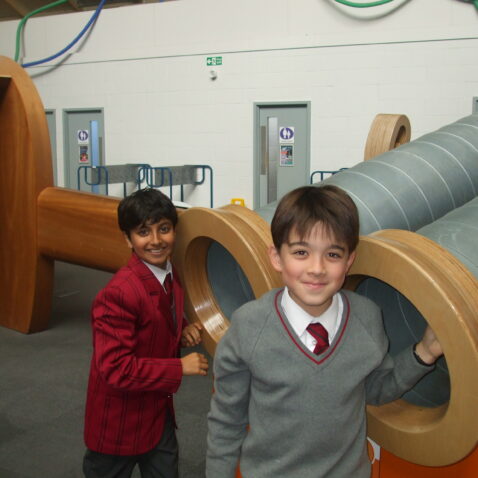 students at a science centre