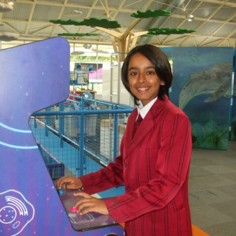 student playing games