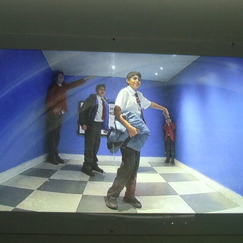 students in a science centre