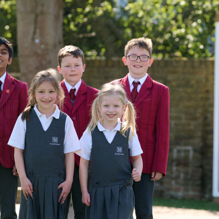 Mixed group of school children in playground